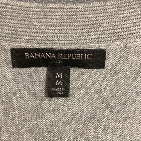 Banana Republic full zipper long sleeves gray long sleeves sweater 100% cotton - Picture 5 of 10